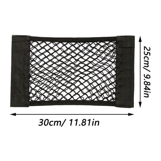Car Back Rear Trunk Storage Net Seat Elastic String Net Magic Sticker Mesh Storage Bag Pocket Cage Auto Organizer Seat Back Bag