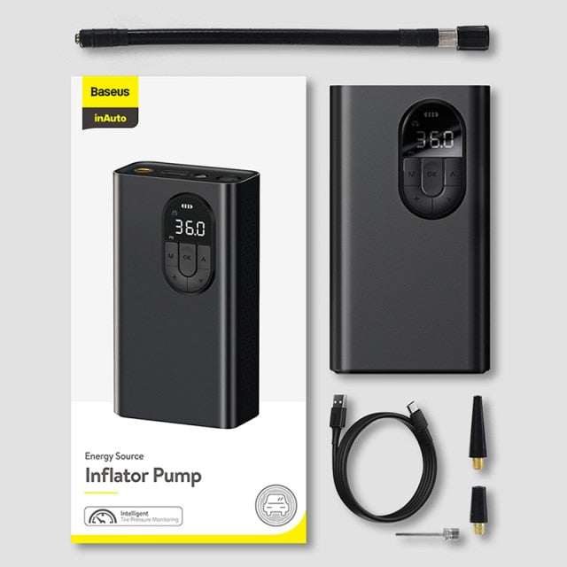 Baseus Car Air Compressor Inflatable Pump With LED Lamp For Motorcycle Bicycle Car Tyre Inflator Wireless Electric Air Pump