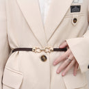 Adjustable PU Leather Ladies Dress Belts Skinny Thin Women Waist Belts Strap Gold Color Buckle Female Belts pasek damski