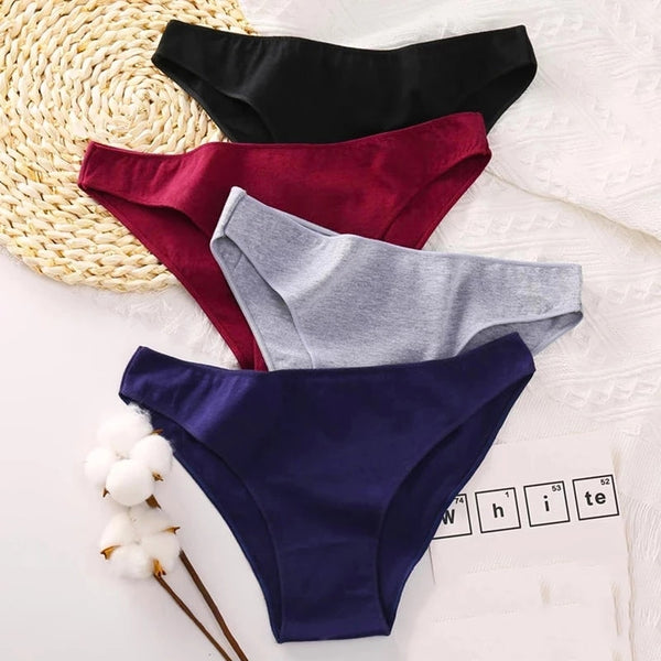 2021 Cotton Women's Panties Comfortable Underwear Low Waist Solid Color Briefs Plus Size Female Underpant Panty Lingerie XXL