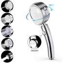 Handheld Shower Head High Pressure 5 Function Adjustable Bath Shower Jets with On/Off Pause Switch Removable Filter with Hose
