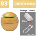 Mini Air Humidifier Ultrasonic USB Aroma Diffuser Wood Grain LED Night Light Electric Essential Oil Diffuser Aromatherapy Home