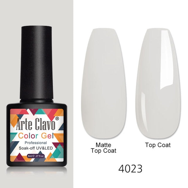 Arte Clavo 8ml Gel Nail Polish Nails Shiny Color Soak Off UV Gel Varnish Semi Permanant UV Gel Nail Art Need Led Lamp Top Coat