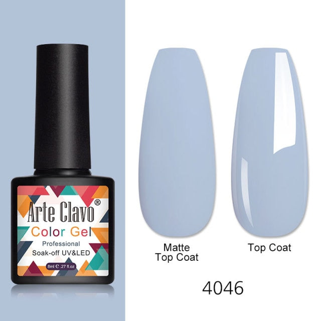 Arte Clavo 8ml Gel Nail Polish Nails Shiny Color Soak Off UV Gel Varnish Semi Permanant UV Gel Nail Art Need Led Lamp Top Coat