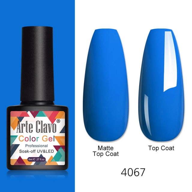 Arte Clavo 8ml Gel Nail Polish Nails Shiny Color Soak Off UV Gel Varnish Semi Permanant UV Gel Nail Art Need Led Lamp Top Coat