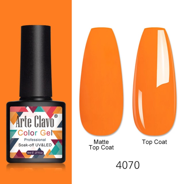 Arte Clavo 8ml Gel Nail Polish Nails Shiny Color Soak Off UV Gel Varnish Semi Permanant UV Gel Nail Art Need Led Lamp Top Coat
