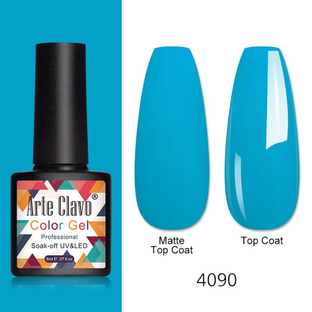 Arte Clavo 8ml Gel Nail Polish Nails Shiny Color Soak Off UV Gel Varnish Semi Permanant UV Gel Nail Art Need Led Lamp Top Coat
