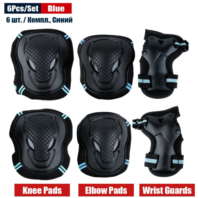6Pcs/Set Teens & Adult Knee Pads Elbow Pads Wrist Guards Protective Gear Set for Roller Skating, Skateboarding, Cycling Sports