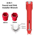 8 In 1 Anti-slip Kitchen Repair Plumbing Tool Flume Wrench Sink Faucet Key Plumbing Pipe Wrench Bathroom Wrenches Tool Sets