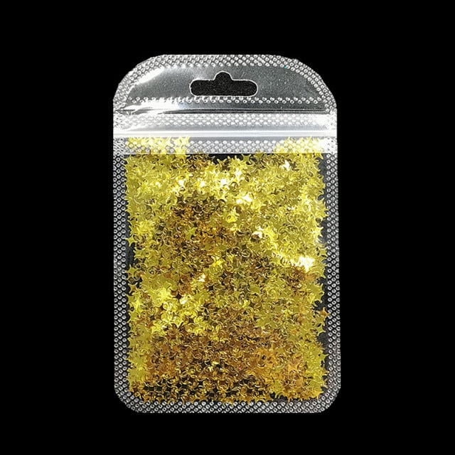 3 g/set Shiny Leaf Shape Glitter Micro Flakes Acrylic Holographic Gold Sequins DIY 3D Nail Art Decorations Polish Manicure