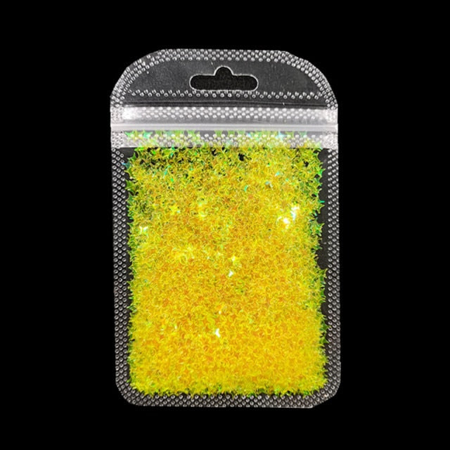 3 g/set Shiny Leaf Shape Glitter Micro Flakes Acrylic Holographic Gold Sequins DIY 3D Nail Art Decorations Polish Manicure