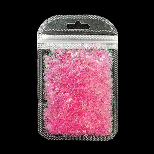 3 g/set Shiny Leaf Shape Glitter Micro Flakes Acrylic Holographic Gold Sequins DIY 3D Nail Art Decorations Polish Manicure