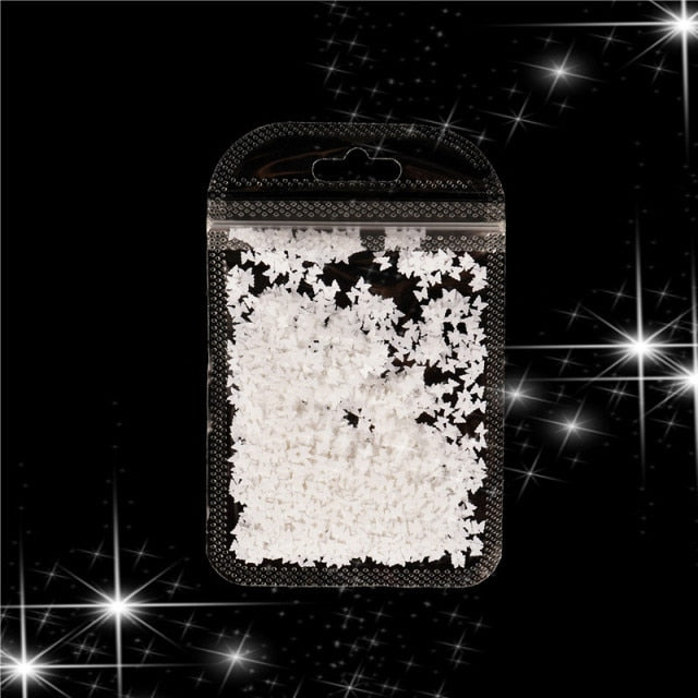 3 g/set Shiny Leaf Shape Glitter Micro Flakes Acrylic Holographic Gold Sequins DIY 3D Nail Art Decorations Polish Manicure