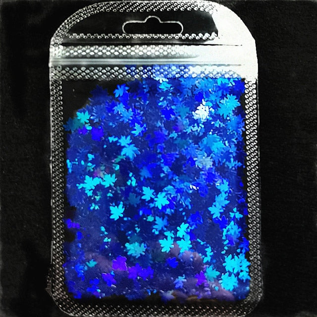 3 g/set Shiny Leaf Shape Glitter Micro Flakes Acrylic Holographic Gold Sequins DIY 3D Nail Art Decorations Polish Manicure