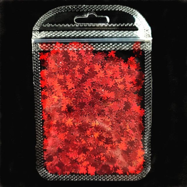 3 g/set Shiny Leaf Shape Glitter Micro Flakes Acrylic Holographic Gold Sequins DIY 3D Nail Art Decorations Polish Manicure