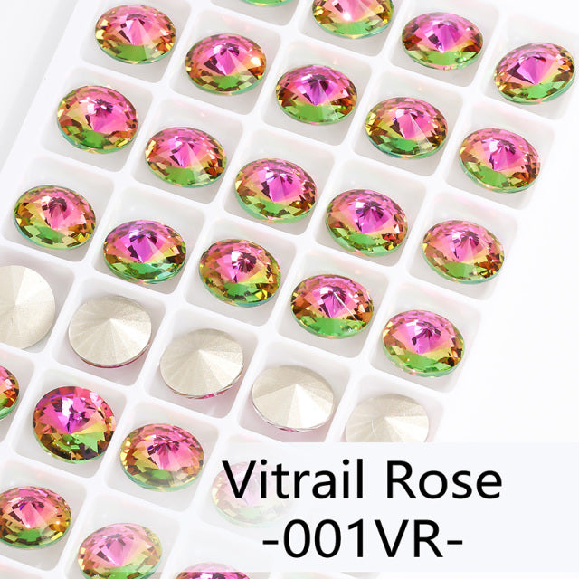 Blue Rose Mixed Round Crystal K9 Glass Rhinestones Applique Fancy Stones for Craft Glue Christmas Clothing Garment Decoration