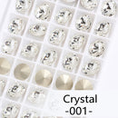 Blue Rose Mixed Round Crystal K9 Glass Rhinestones Applique Fancy Stones for Craft Glue Christmas Clothing Garment Decoration