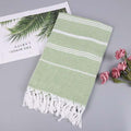 Striped Cotton Turkish Sports Bath Towel with Tassels Travel Gym Camping  Sauna Beach  Pool Blanket Absorbent Easy Care