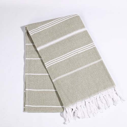 Striped Cotton Turkish Sports Bath Towel with Tassels Travel Gym Camping  Sauna Beach  Pool Blanket Absorbent Easy Care