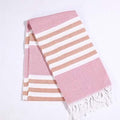 Striped Cotton Turkish Sports Bath Towel with Tassels Travel Gym Camping  Sauna Beach  Pool Blanket Absorbent Easy Care