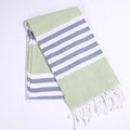Striped Cotton Turkish Sports Bath Towel with Tassels Travel Gym Camping  Sauna Beach  Pool Blanket Absorbent Easy Care