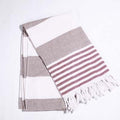Striped Cotton Turkish Sports Bath Towel with Tassels Travel Gym Camping  Sauna Beach  Pool Blanket Absorbent Easy Care