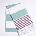 Striped Cotton Turkish Sports Bath Towel with Tassels Travel Gym Camping  Sauna Beach  Pool Blanket Absorbent Easy Care