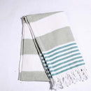 Striped Cotton Turkish Sports Bath Towel with Tassels Travel Gym Camping  Sauna Beach  Pool Blanket Absorbent Easy Care