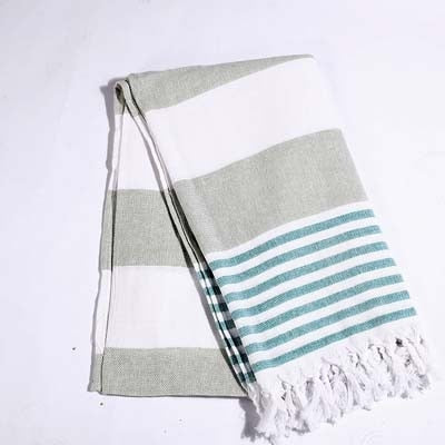 Striped Cotton Turkish Sports Bath Towel with Tassels Travel Gym Camping  Sauna Beach  Pool Blanket Absorbent Easy Care