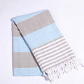 Striped Cotton Turkish Sports Bath Towel with Tassels Travel Gym Camping  Sauna Beach  Pool Blanket Absorbent Easy Care