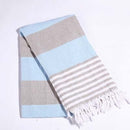 Striped Cotton Turkish Sports Bath Towel with Tassels Travel Gym Camping  Sauna Beach  Pool Blanket Absorbent Easy Care