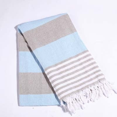 Striped Cotton Turkish Sports Bath Towel with Tassels Travel Gym Camping  Sauna Beach  Pool Blanket Absorbent Easy Care