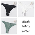 3Pcs/set Women G-string Thong Cotton Panties Seamless Underwear Comfort Low Waist Underpants Solid Color Pantys Lingerie M-XL