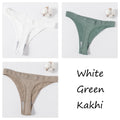 3Pcs/set Women G-string Thong Cotton Panties Seamless Underwear Comfort Low Waist Underpants Solid Color Pantys Lingerie M-XL