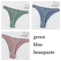 3Pcs/set Women G-string Thong Cotton Panties Seamless Underwear Comfort Low Waist Underpants Solid Color Pantys Lingerie M-XL