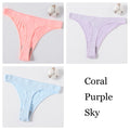3Pcs/set Women G-string Thong Cotton Panties Seamless Underwear Comfort Low Waist Underpants Solid Color Pantys Lingerie M-XL