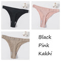 3Pcs/set Women G-string Thong Cotton Panties Seamless Underwear Comfort Low Waist Underpants Solid Color Pantys Lingerie M-XL
