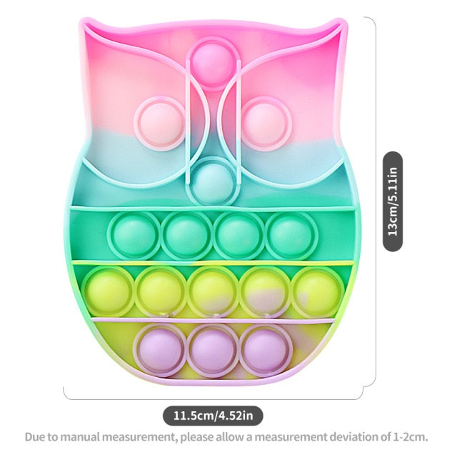 Glow in the Dark Fidget Toys Reliver Stress Toy Rainbow Push Bubble Antistress Children Toy Fluorescence Luminous Free Shipping