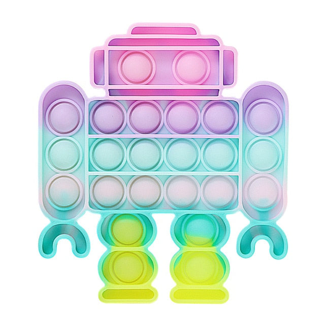 Glow in the Dark Fidget Toys Reliver Stress Toy Rainbow Push Bubble Antistress Children Toy Fluorescence Luminous Free Shipping