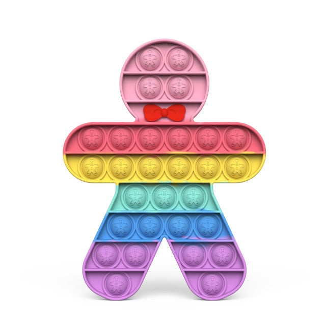 Glow in the Dark Fidget Toys Reliver Stress Toy Rainbow Push Bubble Antistress Children Toy Fluorescence Luminous Free Shipping