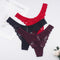 3Pcs/Lot Plus Size S-4XL Lingerie Femme Underwear Women Sexy G String Thong Lace Hollow with Bow Panties Solid Color