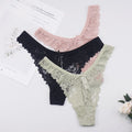 3Pcs/Lot Plus Size S-4XL Lingerie Femme Underwear Women Sexy G String Thong Lace Hollow with Bow Panties Solid Color