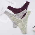 3Pcs/Lot Plus Size S-4XL Lingerie Femme Underwear Women Sexy G String Thong Lace Hollow with Bow Panties Solid Color