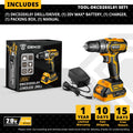 DEKO New Sharker 20V Cordless Drill Driver Screwdriver Mini Wireless Power Driver DC Lithium-Ion Battery 18+1 Settings