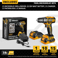 DEKO New Sharker 20V Cordless Drill Driver Screwdriver Mini Wireless Power Driver DC Lithium-Ion Battery 18+1 Settings