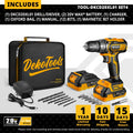DEKO New Sharker 20V Cordless Drill Driver Screwdriver Mini Wireless Power Driver DC Lithium-Ion Battery 18+1 Settings