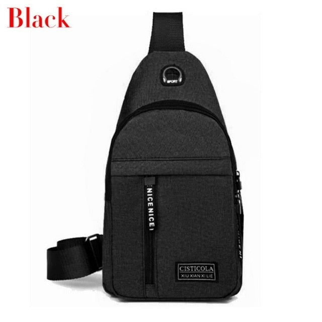 Male Women Nylon Waist Packs Sling Bag Crossbody Outdoor Sport Shoulder Chest Daily Picnic Canvas Messenger Pack Bolsa