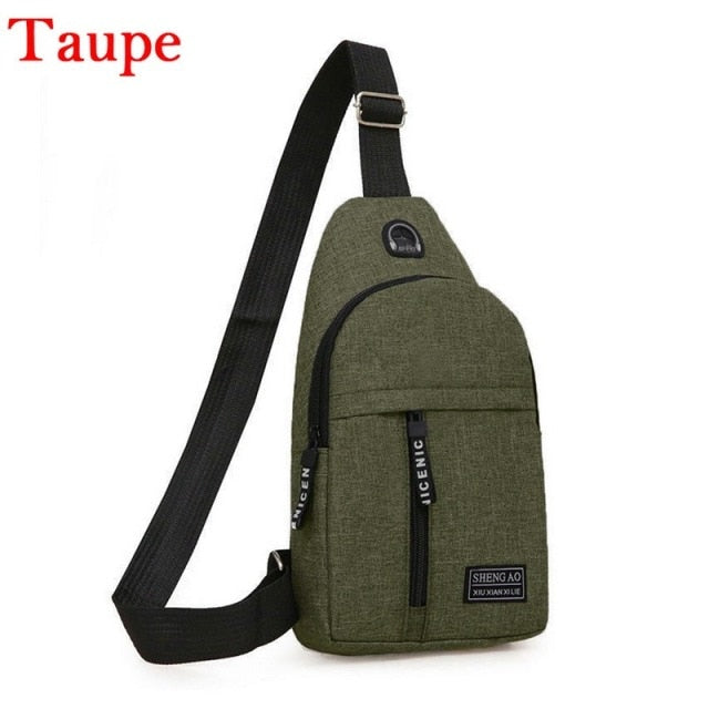 Male Women Nylon Waist Packs Sling Bag Crossbody Outdoor Sport Shoulder Chest Daily Picnic Canvas Messenger Pack Bolsa