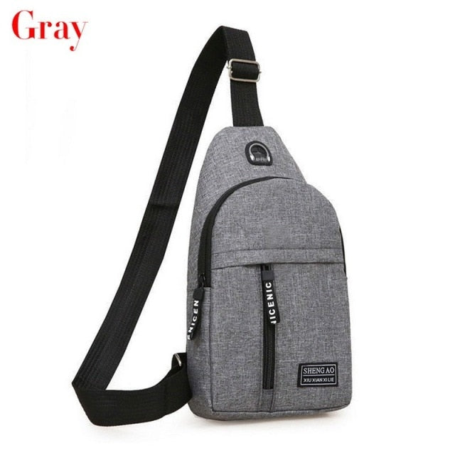 Male Women Nylon Waist Packs Sling Bag Crossbody Outdoor Sport Shoulder Chest Daily Picnic Canvas Messenger Pack Bolsa