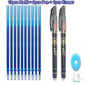 Erasable Pen Set Washable handle Blue Black Color Ink Writing Ballpoint Pens for School Office Stationery Supplies Exam Spare